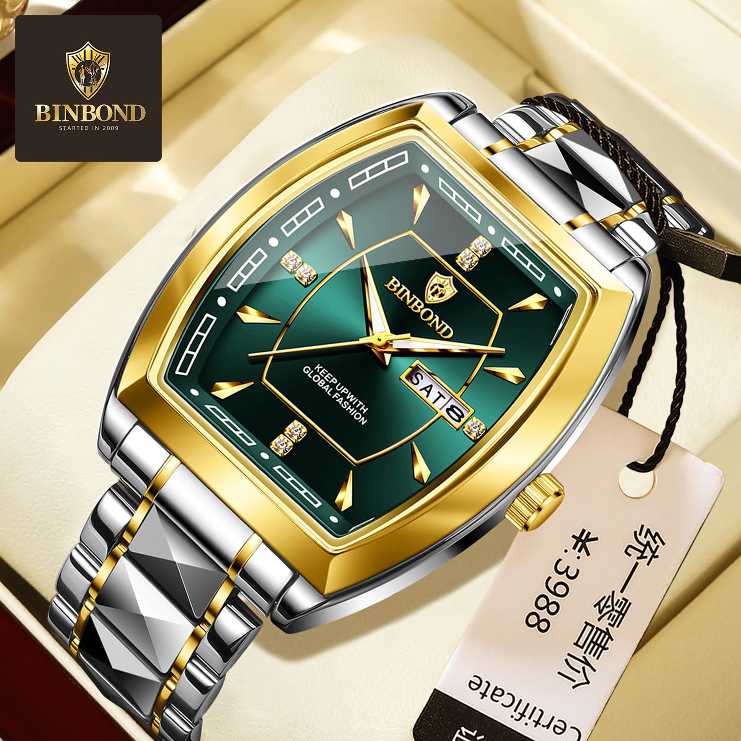 Genuine new waterproof men's watches double calendar trendy leisure night light quartz watches men's fashion student quartz watches