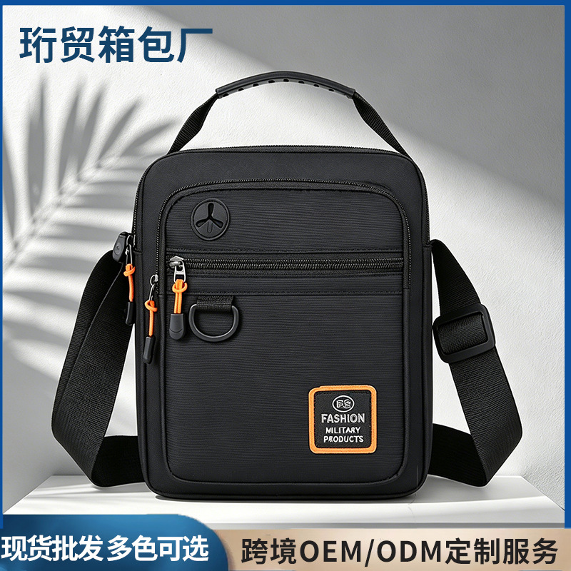 Foreign Trade Best-Seller Large-Capacity Men’s Shoulder Bag, Lightweight Nylon Cloth Bag, Simple Stylish Casual Sports Tote