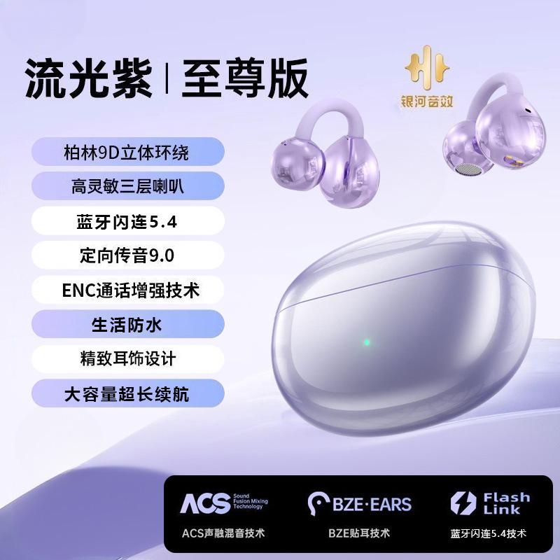 [Berlin Sound] New Conduction‑Type Clip-On Wireless Bluetooth Earphones, No In-Ear Design, Ultra-Long Battery Life, Ideal for Sports – Model J87