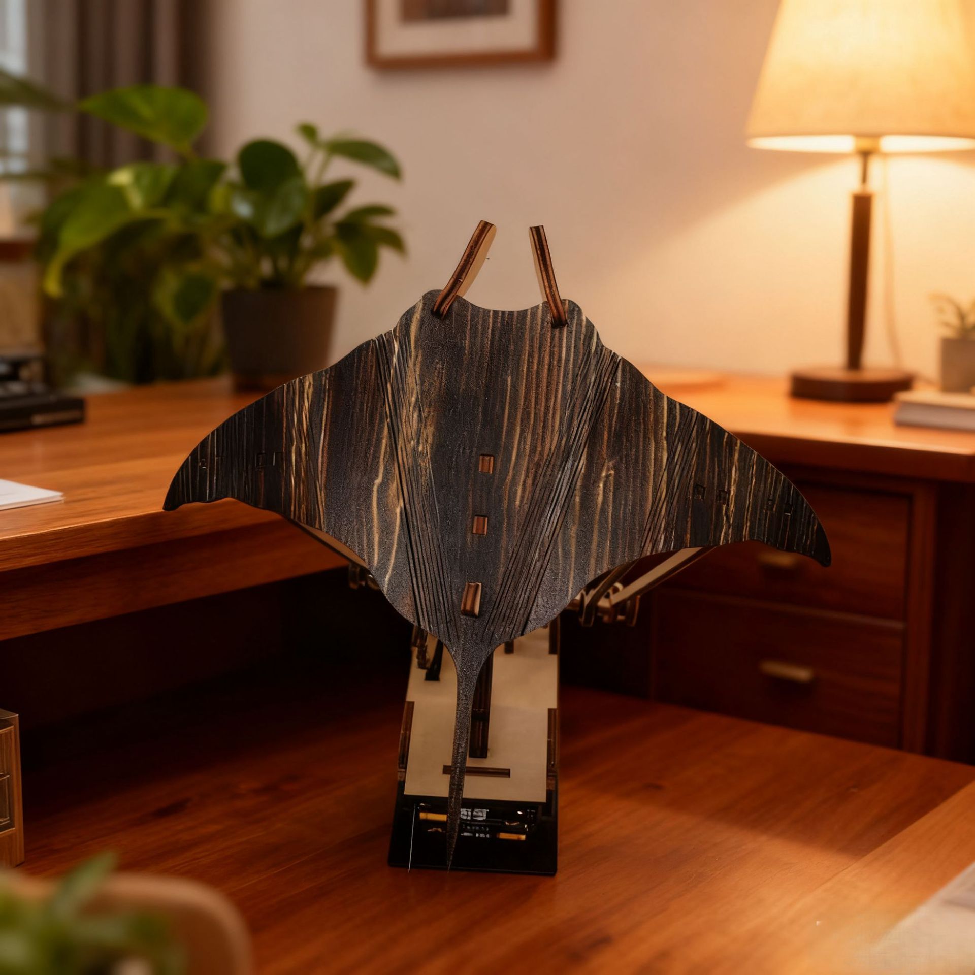 Cross-border New Arrival: Artisan Wooden Manta Ray Automaton