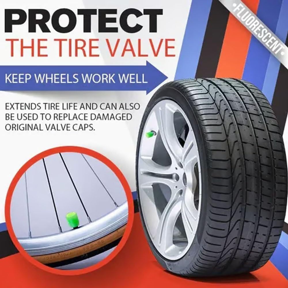 New product: Glow Dark Car Tire Valve Cap—luminescent car tire valve caps, 4-piece set.