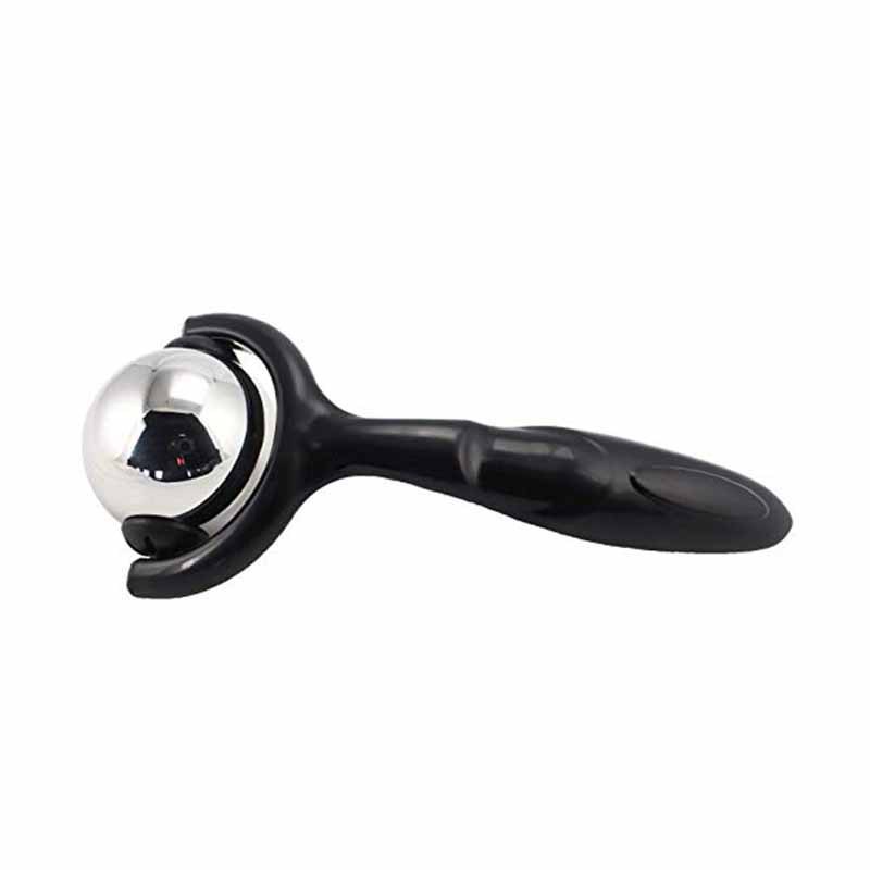 Stainless steel manual ice‑compress massage ball with handle, low‑temperature cooling massage ball, fitness massage ball for muscle strain recovery
