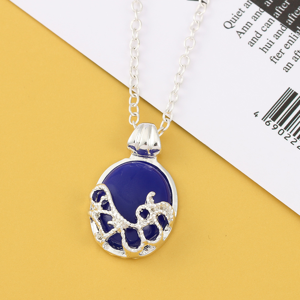 Film‑related vampire diary necklace—Katherine imitation natural sapphire necklace, wholesale from the manufacturer